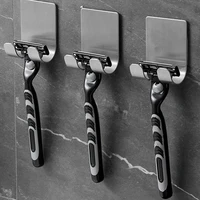 punch free shaving razor holder men shaving shaver storage hook wall shelf bathroom razor rack wall kitchen accessories