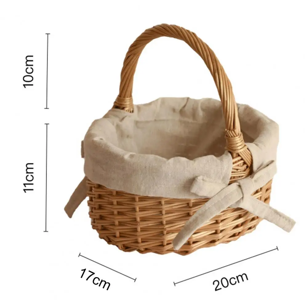 

Wedding Basket Handle Design Wicker Vintage Style Wedding Bridal Girl Flower Basket Flower Basket for Home