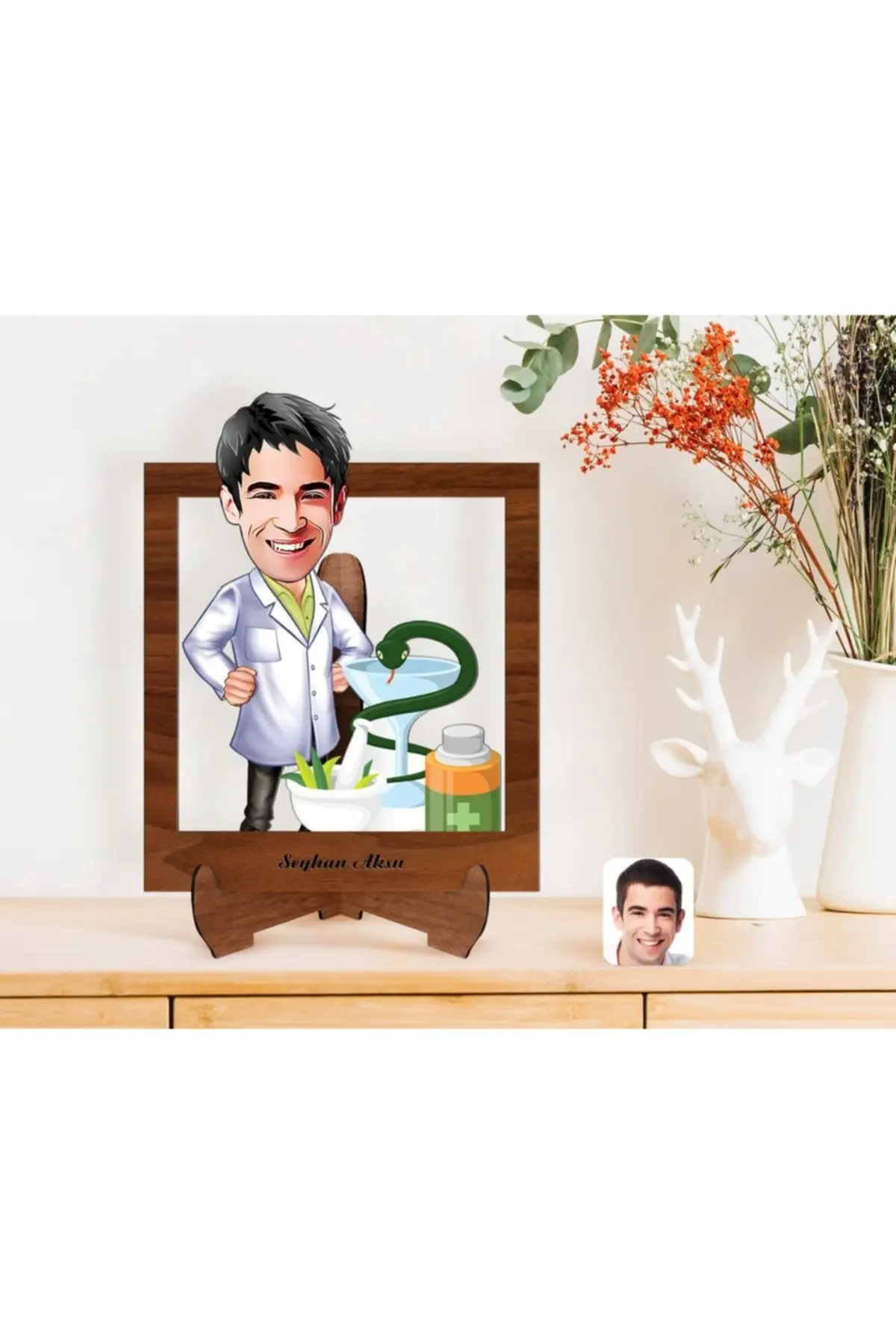 

Personalized Best Friends 3d Trinket with Cartoon Wooden Stand-2