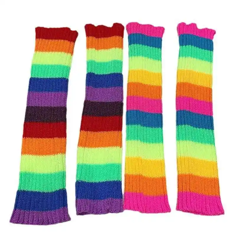 Вязаные полосатые носки Jk для ног серия дня рождения девочек с красным ворсом