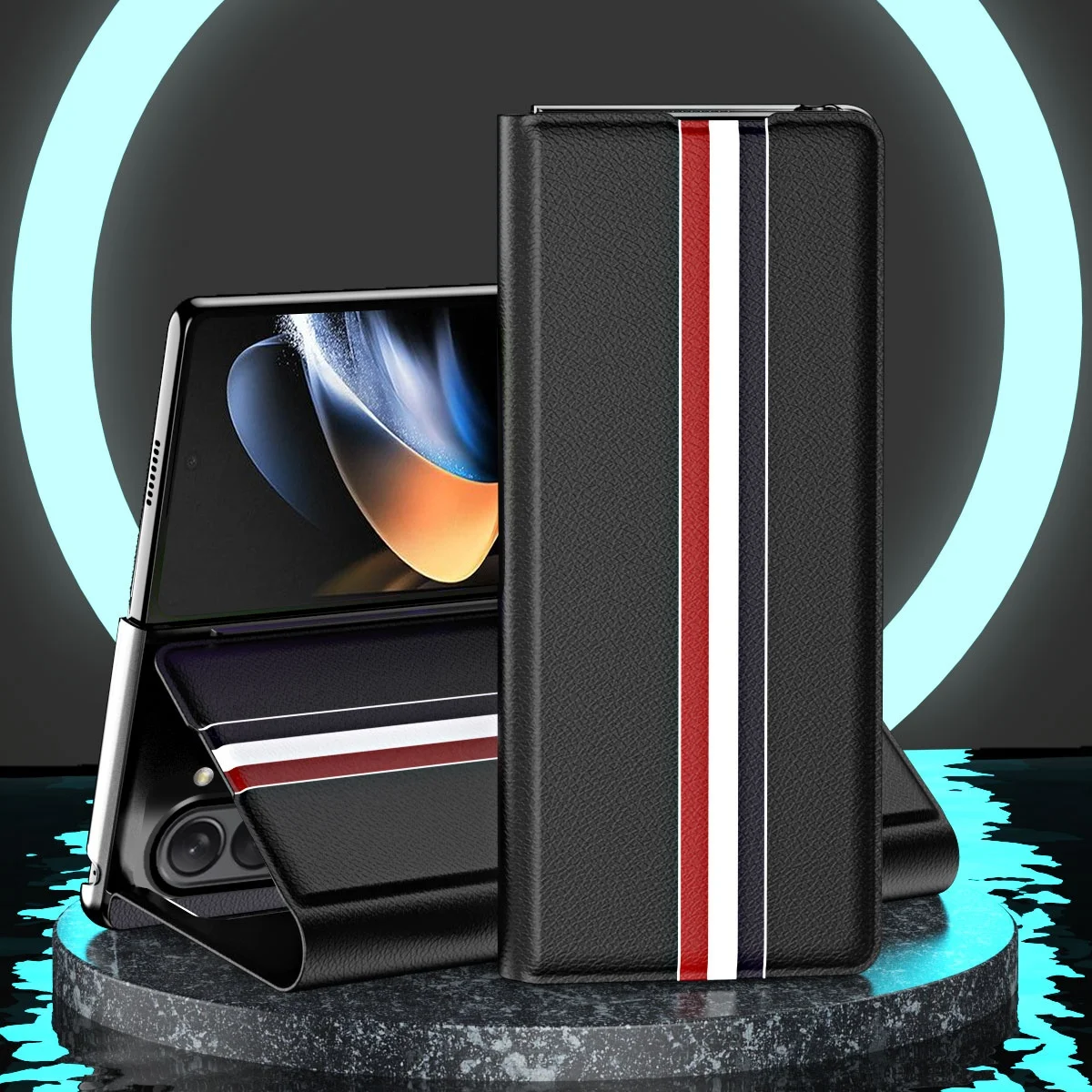 Чехол-бумажник с полной защитой для Samsung Galaxy Z Fold 5 Fold5 5G 3 4 2 Fold3 Fold4 Fold2 Матовый