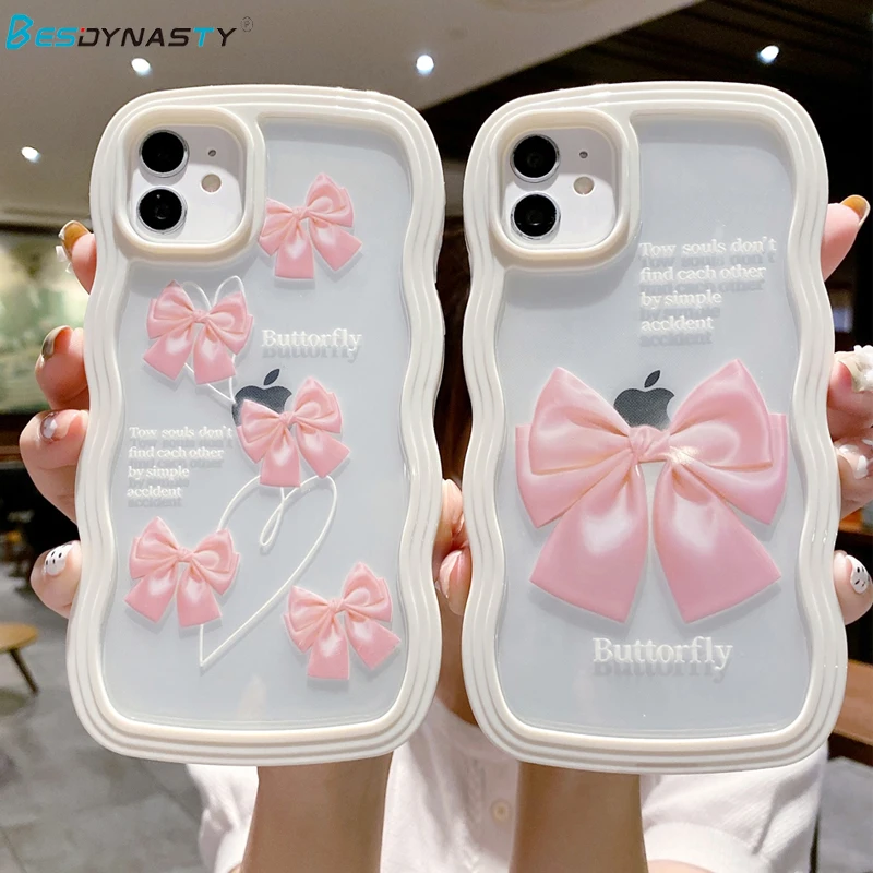 

BESD 3D Bow Tie Clear Wave Frame Phone Case For IPhone X XR XS Max Case Shockproof MAXtective Soft TPU Cover Funda Iphone XS MAX