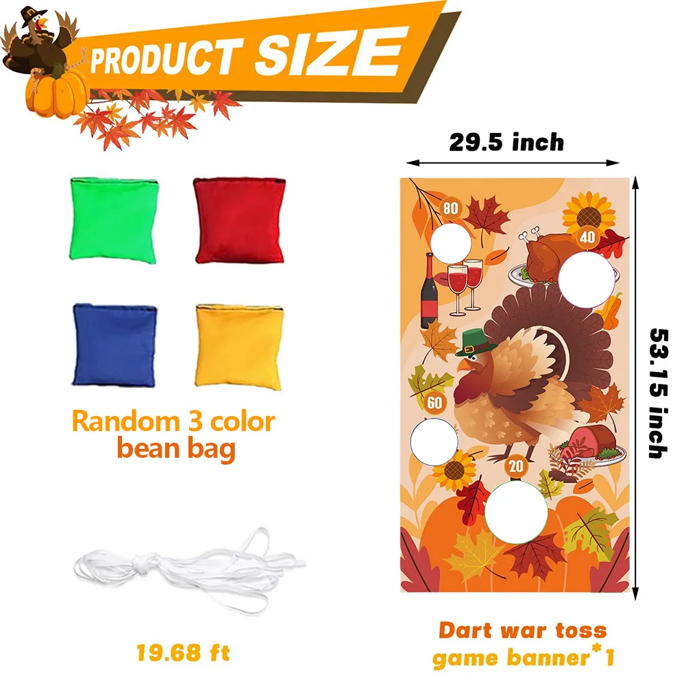 Игровой набор погремушек на День Благодарения игра-брос баннер 29x54 дюйма игровой