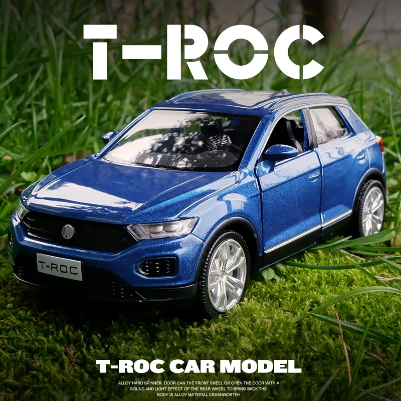 

1/36 T-ROC SUV Alloy Car Model Diecasts & Toy Vehicles Metal Car Model High Simulation Pull Back Collection Childrens Toys Gift