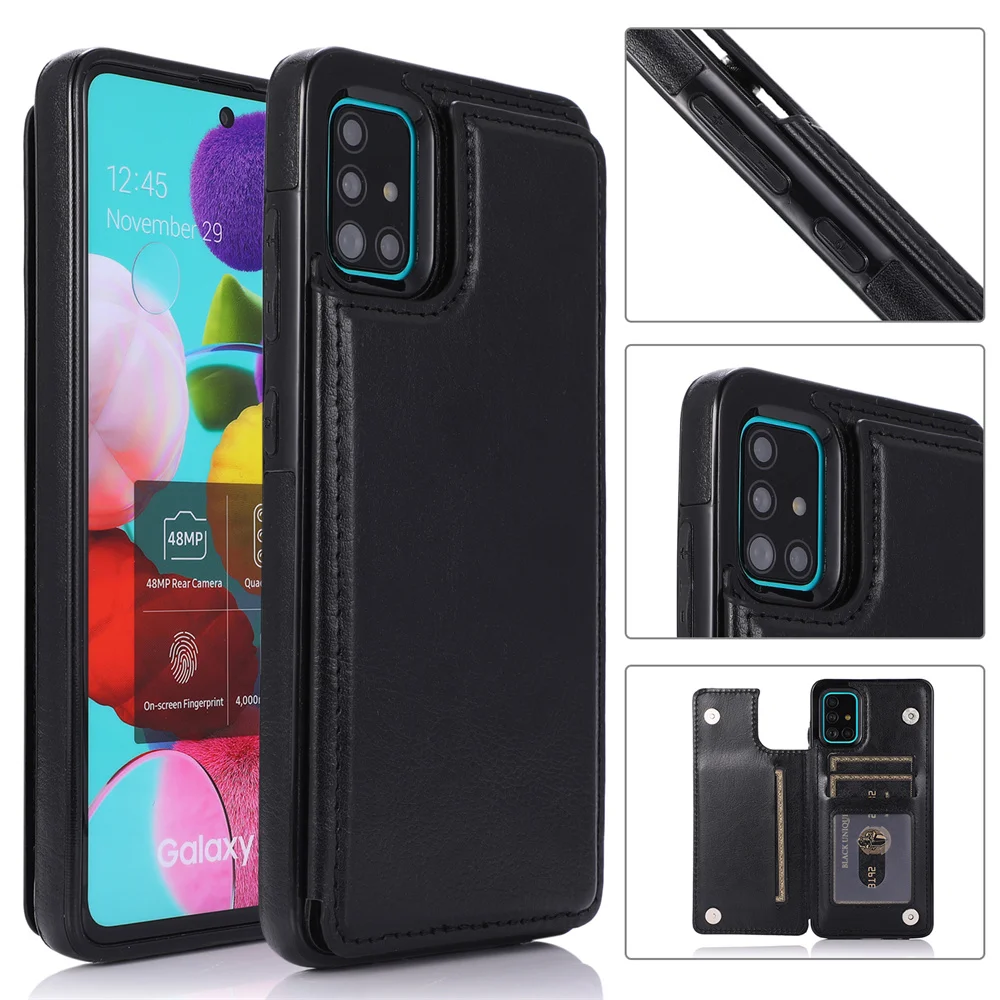 

Retro PU Flip Leather Case For Samsung A11 A12 A13 A21S A22 A32 A33 A42 A51 A52 A53 A71 A72 A82 Multi Card Holder Phone Cases
