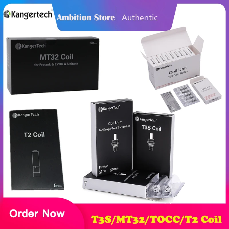 Kanger T3S /MT32 / TOCC T2 COIL Unit Replacement for Authentic 5pcs/Pack |