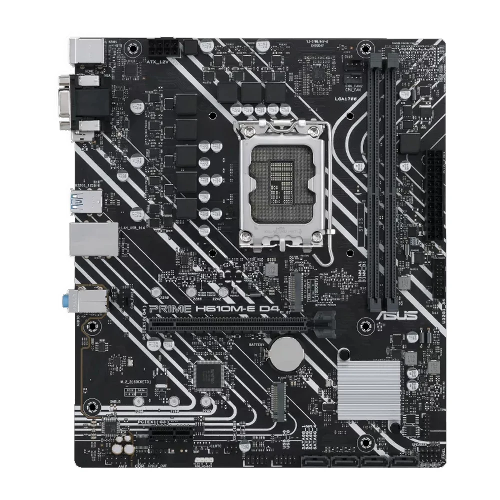 Материнская плата ASUS PRIME H610M-E D4 поддерживает LGA1700 DDR4PCIe 4,0, два слота M.2, материнская плата Realtek 1G network card Mic-ATX