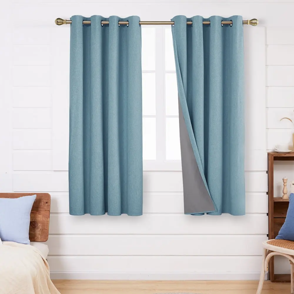 

Шторы блэкаут общего назначения, шторы из мешковины, темно-синие шторы на окна, энергосберегающие занавески с люверсами для столовой