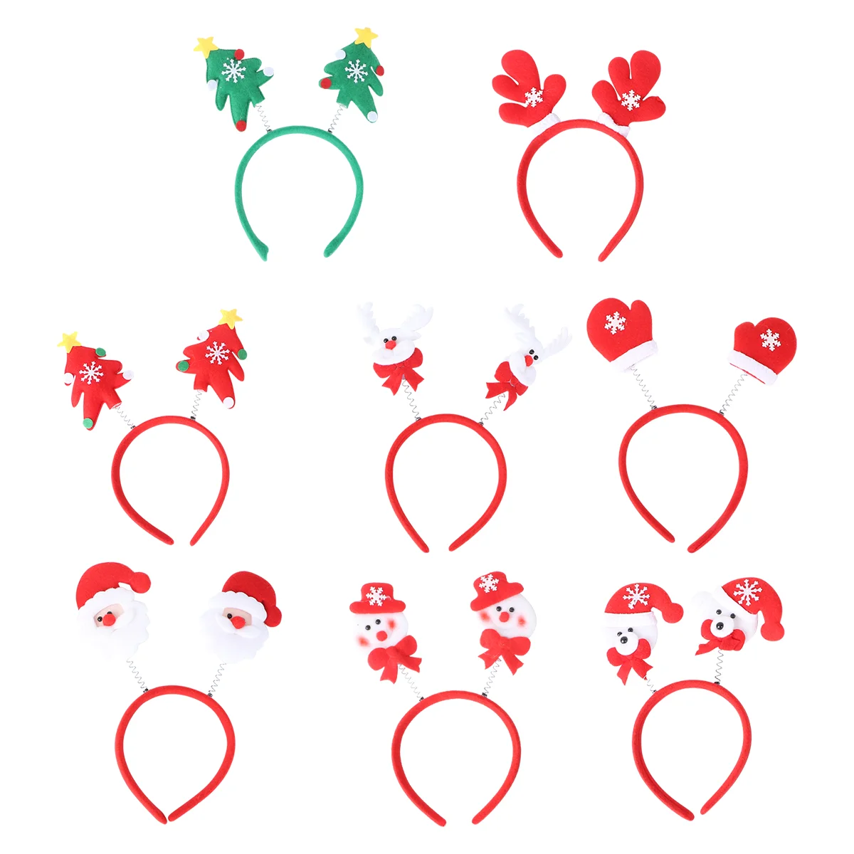 

8 Pack Christmas Headbands, Santa Claus Elk Snowman Antlers Bear Headbands for Christmas Parties, Holiday Party, Christmas