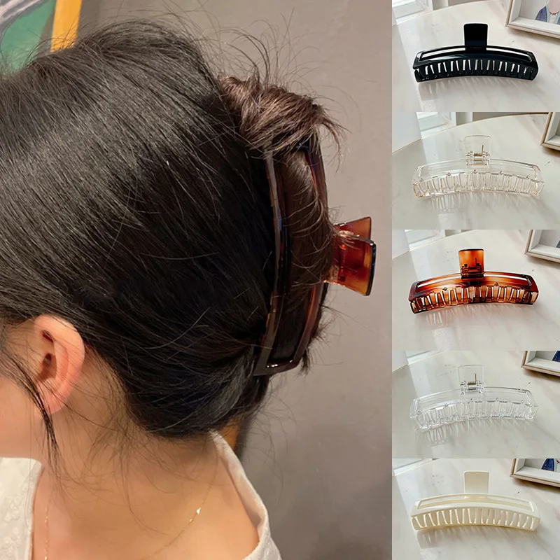 

Korean Fashion Resin Grab Clip Large Acetate Hair Clip Crab Hair Claws For Women Girl Hair Accessories Hair Style Make