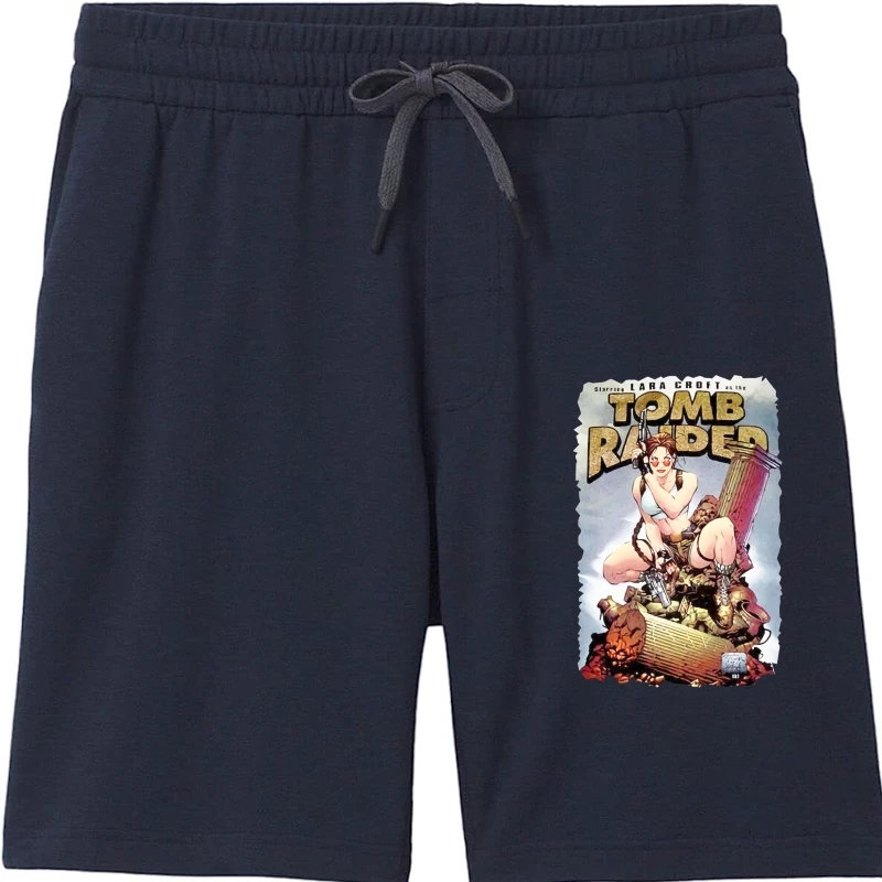 

Rare Men's Shorts Cow Comic Tomb Raider Lara Croft Shorts Vintage Pure cotton Leisure Casual Pure cotton Shorts Novelty