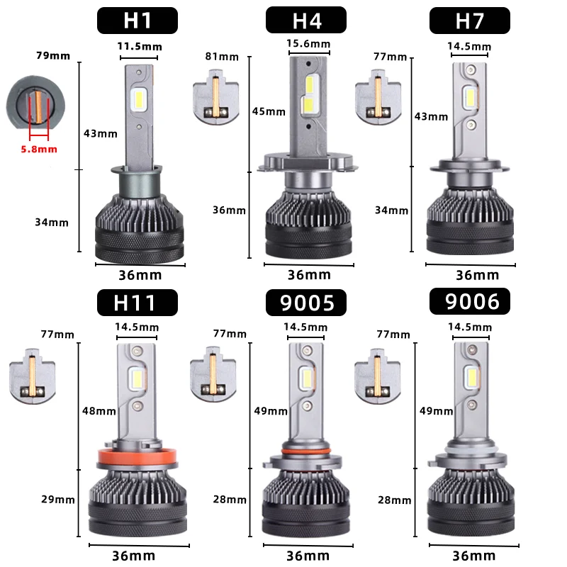 Светодиодная лампа DAWNKNIGHT K5C 4300K 110W H1 H4 H7 двойная медная трубка 3000K светильник для
