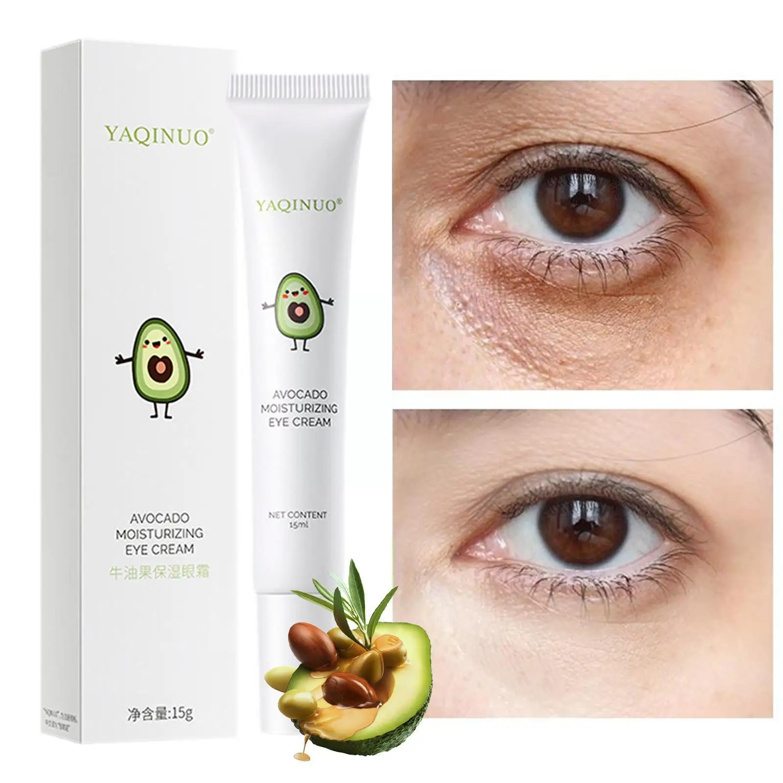 

Avocado Elastic Moisturizing Eye Cream Anti-Wrinkle Circles Lines Diminishing Firming Dark Against Eye Puffiness And E6J8
