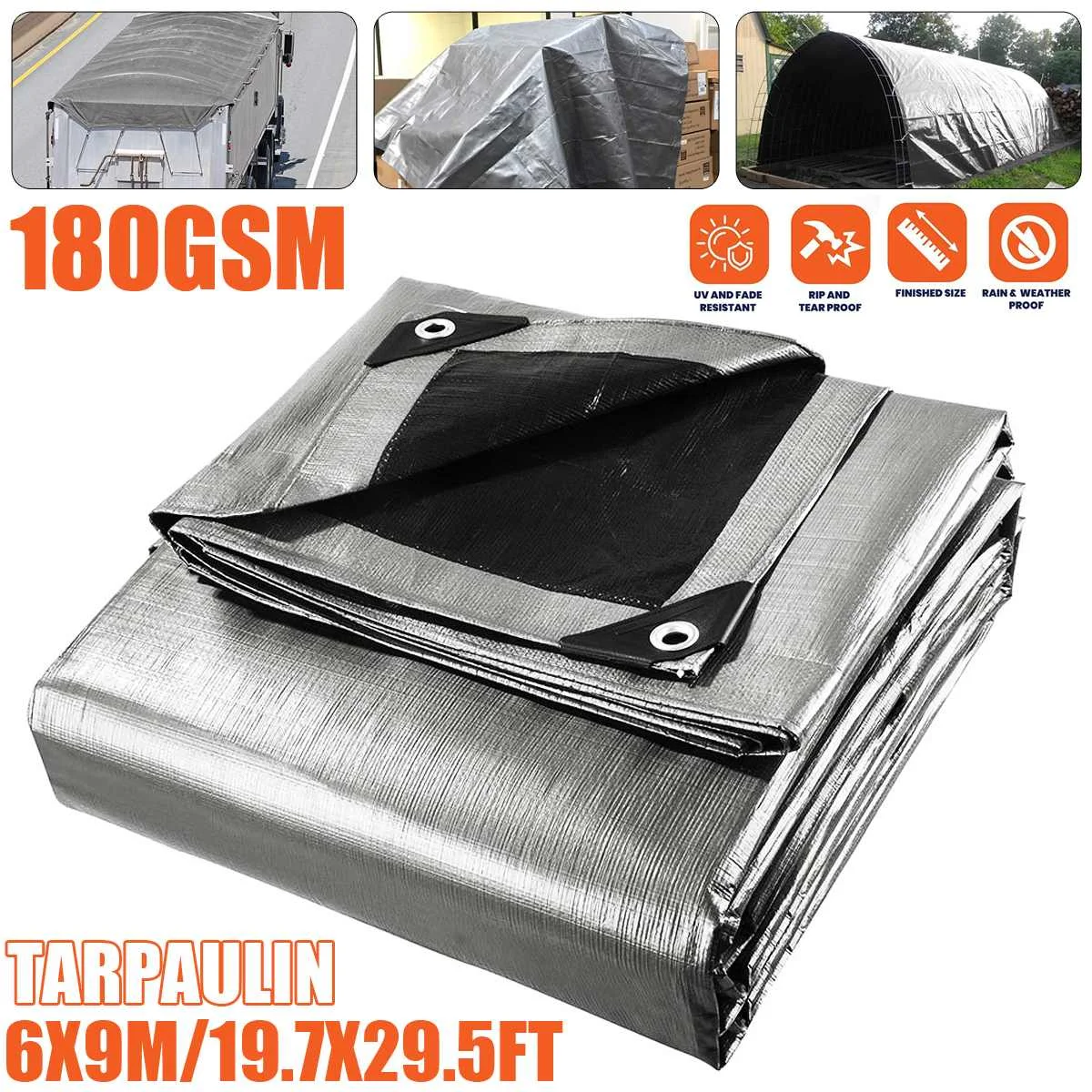 

6x9m PE Tarpaulin Rainproof Cloth Outdoor Garden Plant Shed Boat Car Truck Canopys Waterproof Shading Sail Pet Dog House Cover