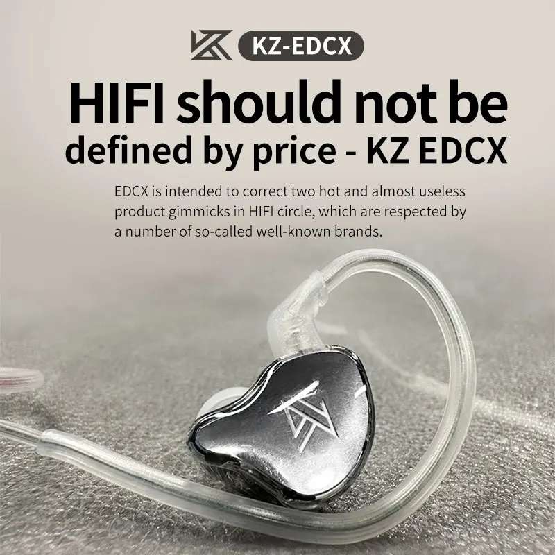 KZ EDCX наушники-вкладыши портативная проводная гарнитура с динамическим