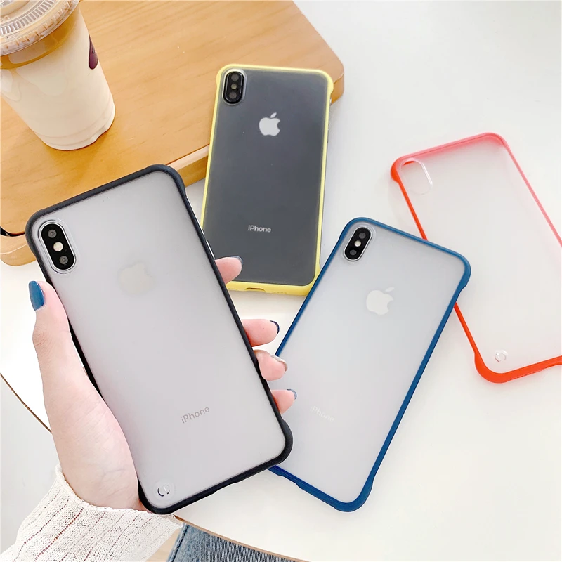 

HICUTE luxury Transparent pc Scrub Case For iPhone 7 6 6S 8 Plus X XS MAX XR 10 Case iphone 7 x 8 6 6s plus xs max cases covers