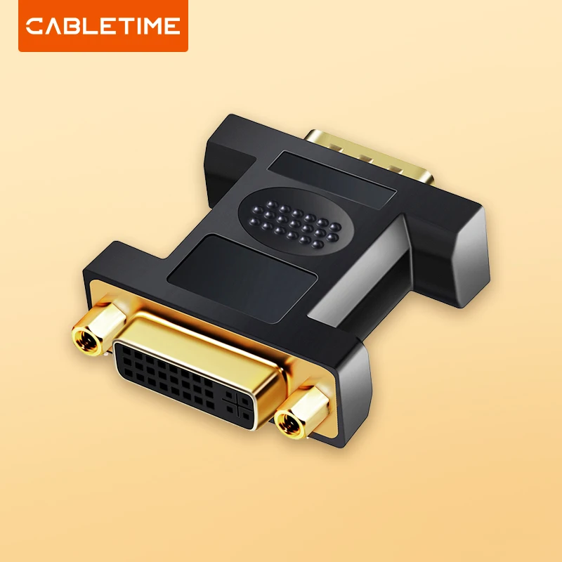 Конвертер CABLETIME VGA Male в DVI 24 + 5 Pin Female, адаптер DVI в VGA, 1080 позолоченный DVI конвертер для компьютера, ПК, ноутбука C11