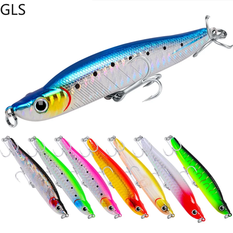 

GLS 1Pcs Artificial Minnow Sinking Fishing Lure 10cm 17g Plastic Outdoor Simulation VIB Fake Bait 8 Colors Optional