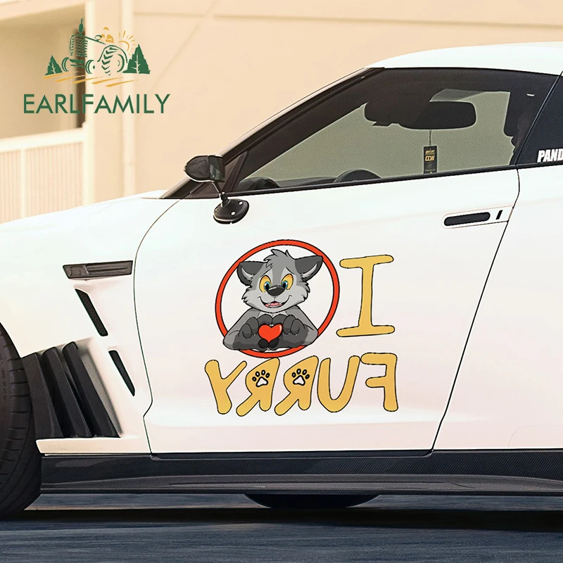 

EARLFAMILY 43 см x 37,2 см для пушистых виниловых автомобильных наклеек водонепроницаемые индивидуальные виниловые наклейки устойчивые к царапина...