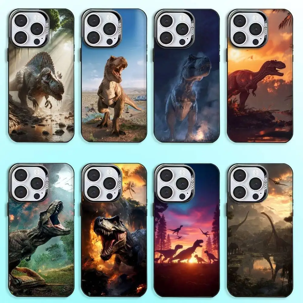Фото Jurassic Dinosaur World Phone Case For iPhone17,16,15,14,13,12,11 Plus,Pro Max Colored Silver Plated Inside Cover №1