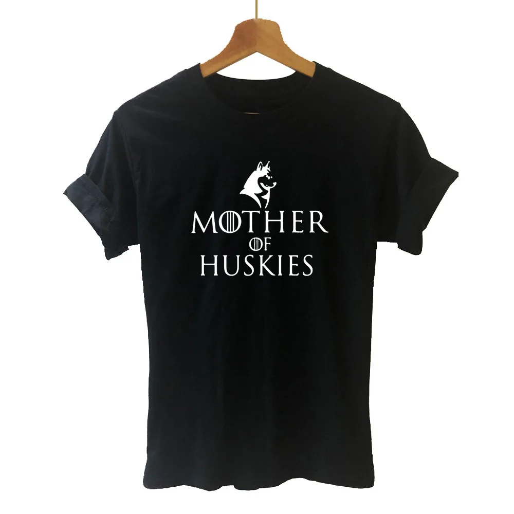 

New Mother of HUSKIES Graphic Harajuku T Shirt Women Short Sleeve O-Neck Cotton Dog Huskie T-shirt Girls Tee Tops