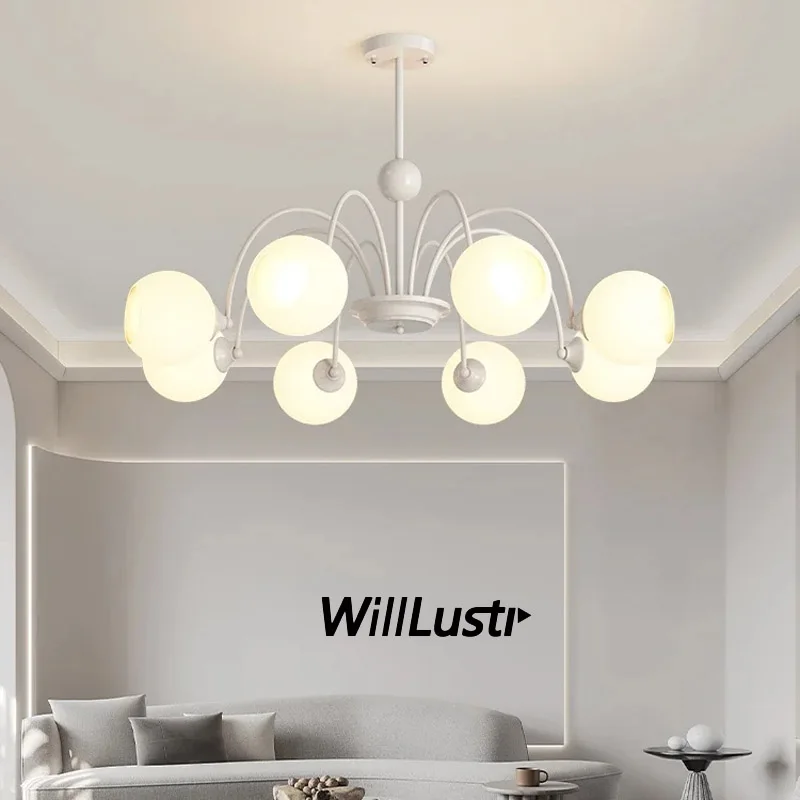 Металлический подвесной светильник зеленого золота в кремовом стиле стеклянный