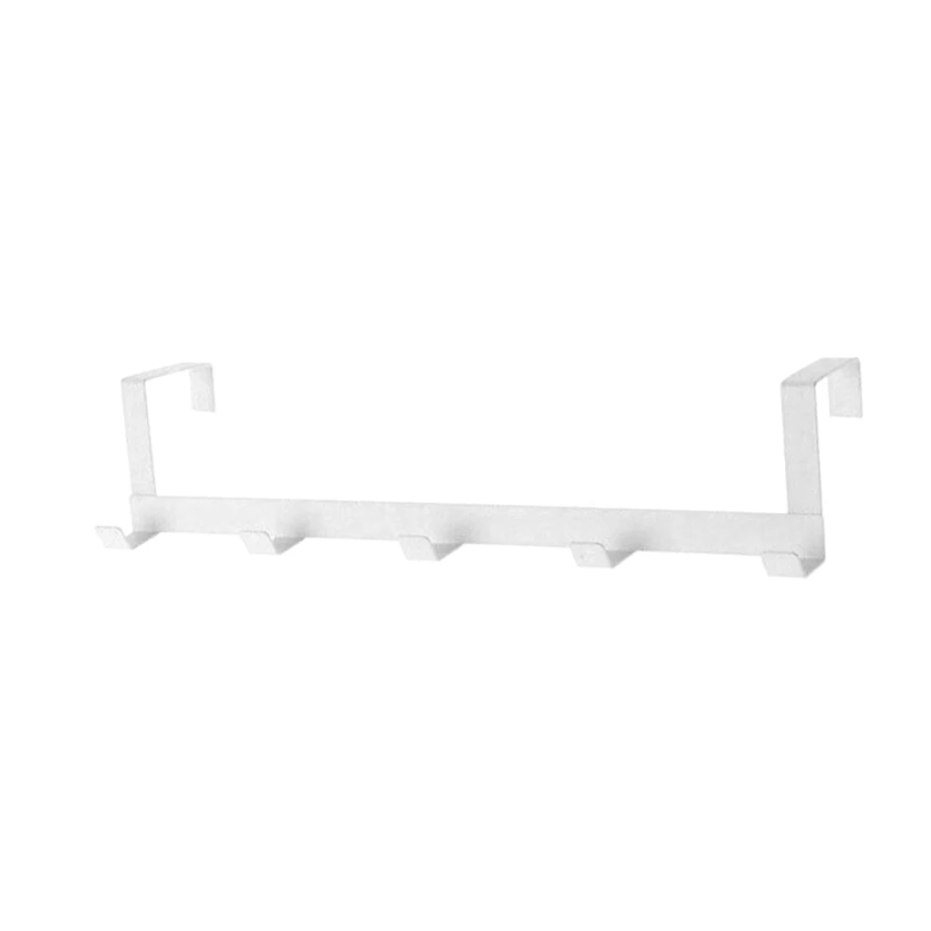 

Over The Door 5 Hooks Home Bathroom Organizer Rack Clothes Coat Hat Towel Hanger Housekeeping Organizers Hooks Up Iron Metal
