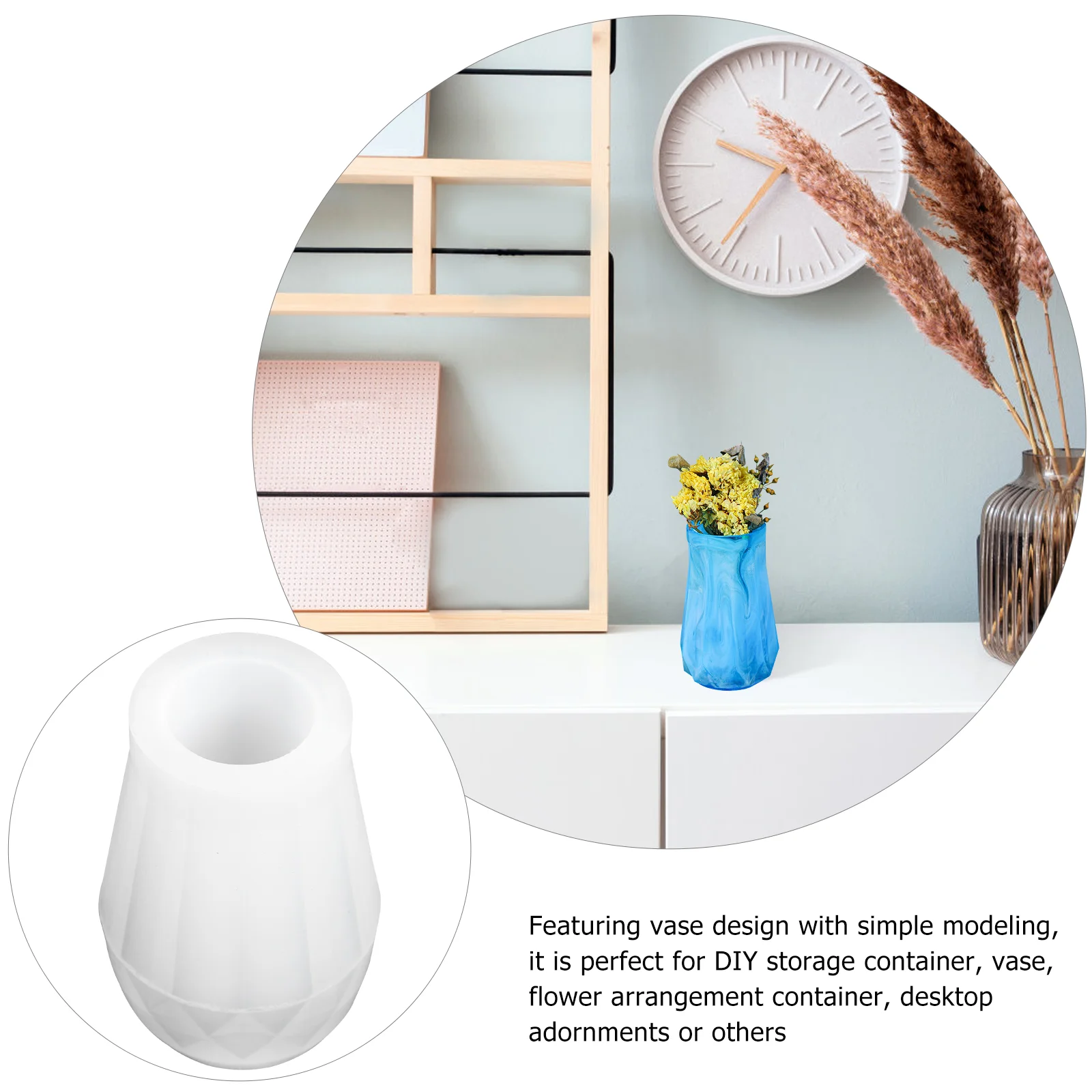 Vase Mold Crystal Epoxy Mould Storage Container Silicone Planter Handmade Craft Home Resin Tray Molds DIY Pen Holder Handmaed