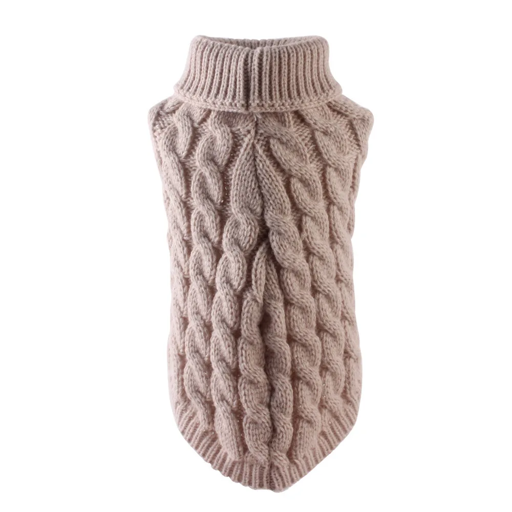 

Wholesale acrylic dog clothes warm turtleneck elastic puppy soft knitted dog sweater