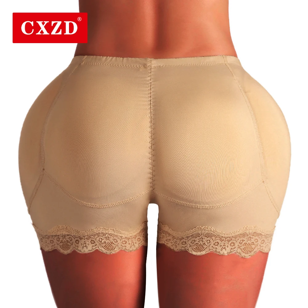 

CXZD Butt Lifter Pants Women Fake Buttocks Plump Hips Body Shaping Panties Lace Fake Ass with Pad Boxer Shapewear Shorts Shapers
