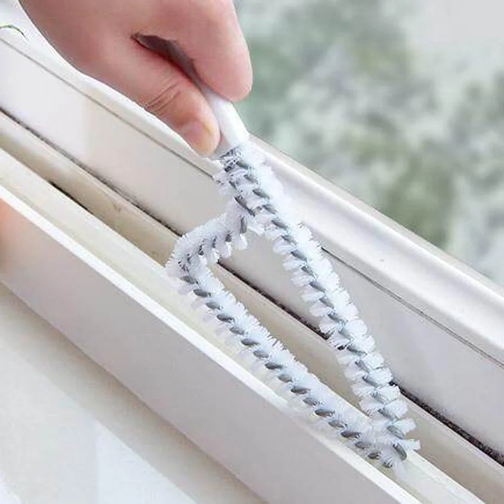 

Household Window Cleaning Brush Sliding Door Track Brushes Gap Cleaning Tool Stiff Bristles Brush Gap Cleaner with Handle
