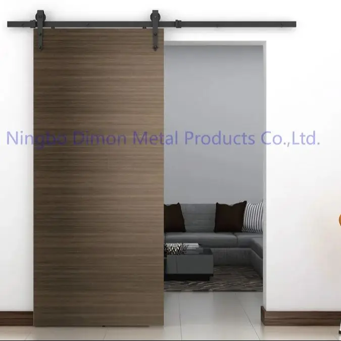 Dimon Регулируемая американская Стильная черная раздвижная деревянная дверь