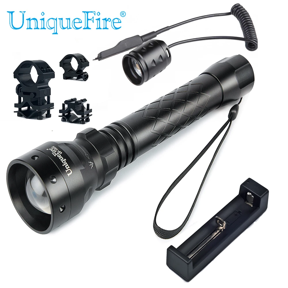 

UniqueFire 1502 нм ИК светодиодный регулируемый масштабируемый Инфракрасный фонарик Набор фонарисветильник Дистанционное давление + зарядное ус...