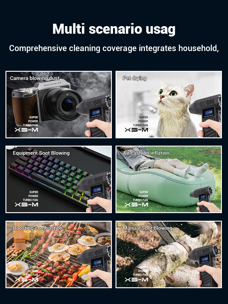 Вентилятор турбоструйный X3 130000 об/мин регулируемая скорость ветра 52 м/с