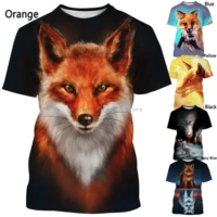 new fashion animal fox 3d printing t shirt unisex summer casual short sleeved t shirt