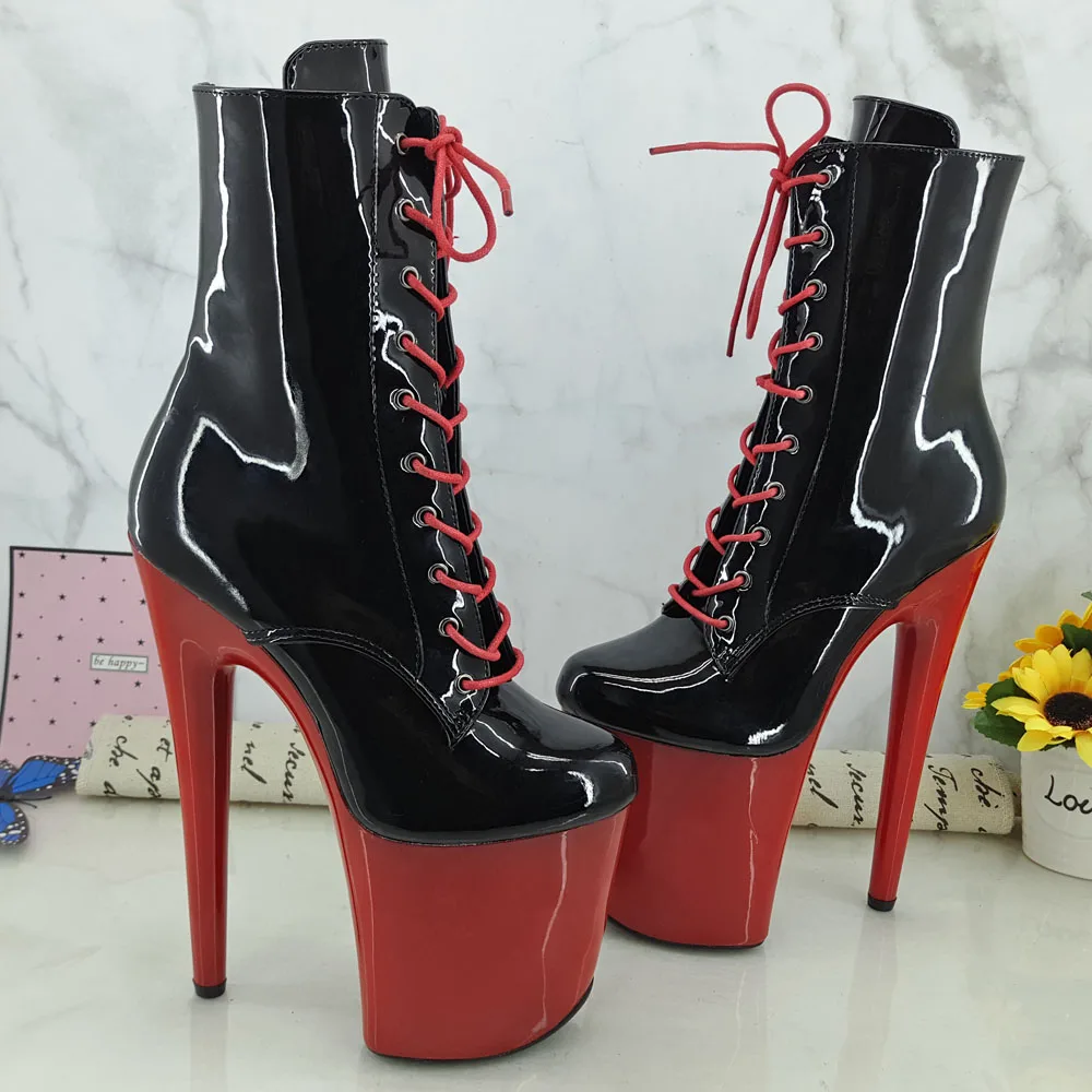 Leecabe RED platform with Black patent upper 20CM Pole Dance shoes