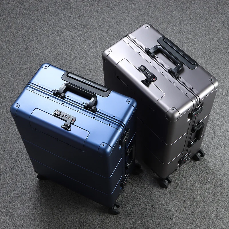 

SOLI2 20/24/28 "Front opening All aluminum travel Luggage Business pull bar box Men's and women's trolley suitcase S11600-11606