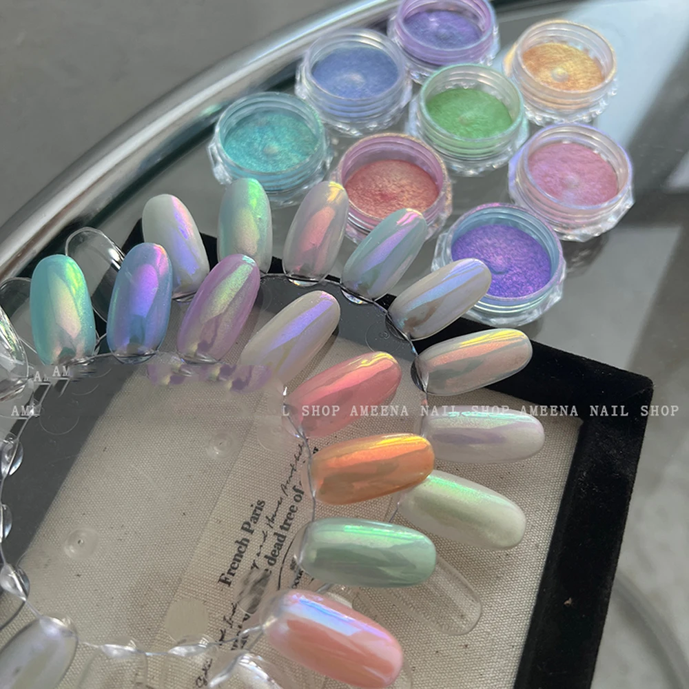 1jar Green Ice Aurora пудра для ногтей Fairy Glitter поляризованный пигмент для дизайна ногтей хромированная протирка пыли украшения для дизайна ногтей 0,3-0,5 грамм (art.: 3920cc1cccdef) - 3920cc1cccdef