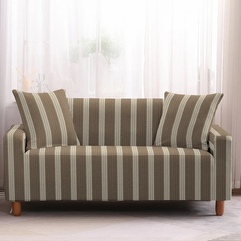 

Vintage Stripe Pattern Print Sofa Cover Stretch Antifouling Couch Cover Furniture Chair Cover Sofas for Living Room Couch Covers
