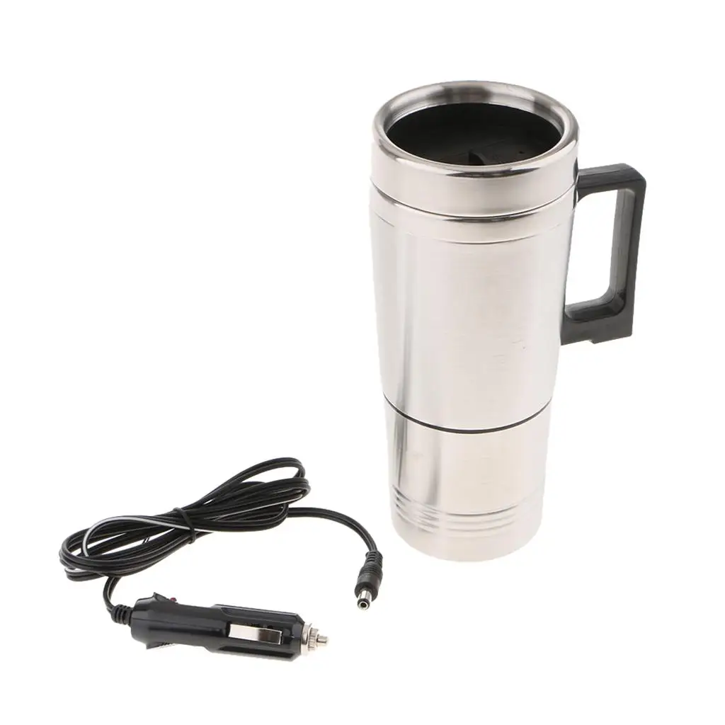 

12V Heated Hot Water Kettle Bottle Cup Stainless Steel Pretty