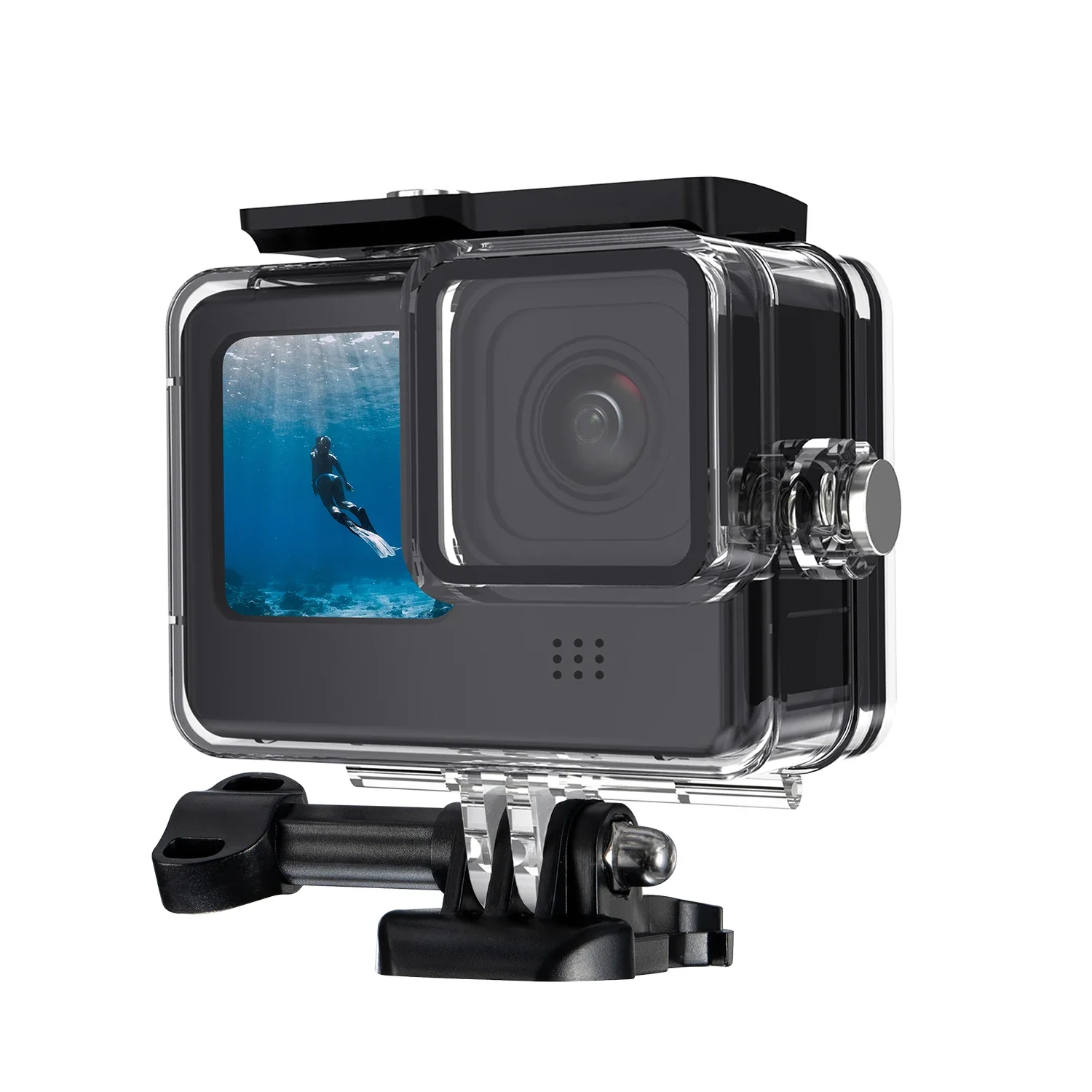 Фото K&F CONCEPT Водонепроницаемый бокс 60 м 196 футов для всех серий GoPro HERO черный защитный корпус для подводного плавания чехол для экшн-камеры №1