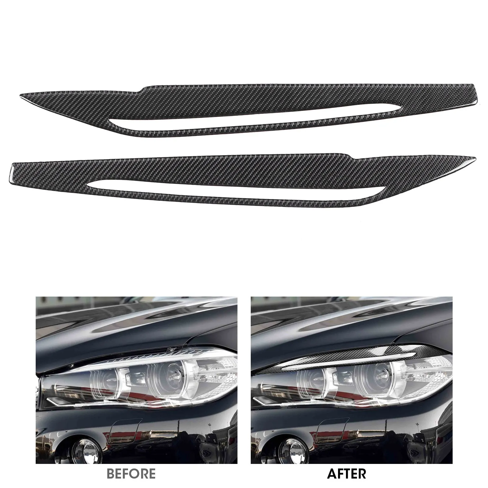 Накладка из углеродного волокна для передних фар век бровей украшение подходит X5