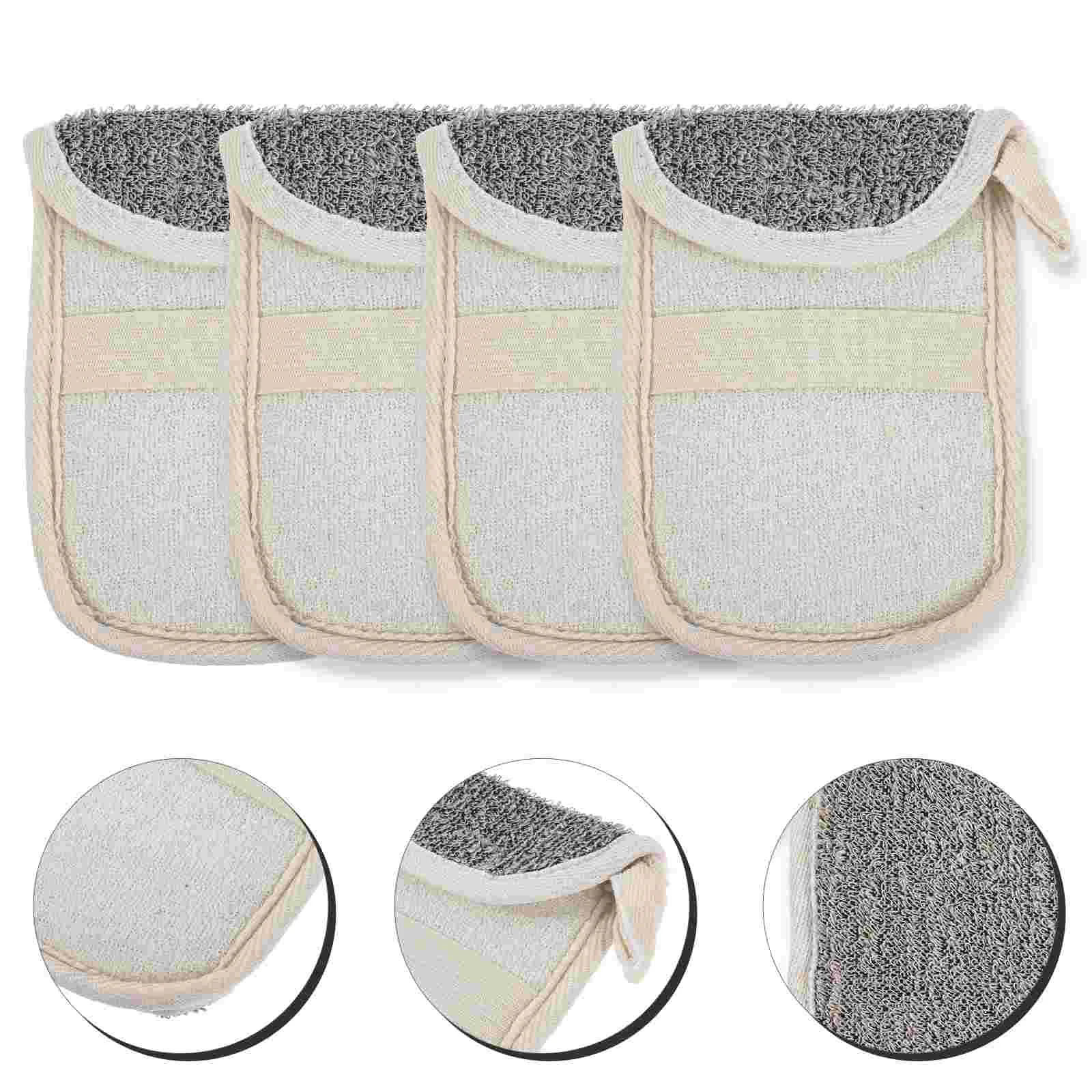 

4 Pcs Foaming Soap Black Linen Bag Scrubbing Bubble Net Mesh Storage Bags Bathing Flax Travel
