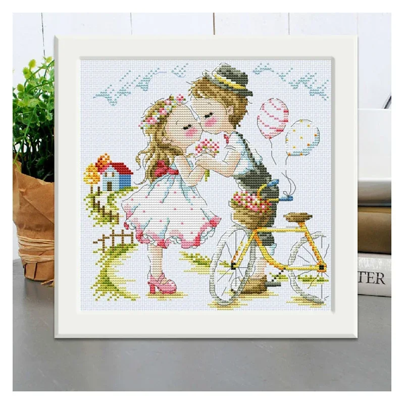 Набор для вышивки крестом Amishop Gold Collection Lovely The Lover Kiss мальчиков и девочек Love SO 3125