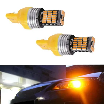 2× Car T20 Led Amber Canbus 7440 Turn Signal Light WY21W Bulb Tail Light 45SMD Car Accessories High Quality Tail Lights 1