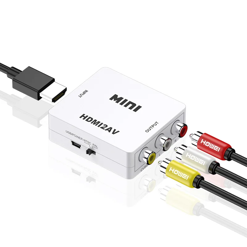 

1pcs Full HD 1080P Male to Female RCA AV TO HDMI-compatible Converter Adapter Mini Composite CVBS to Audio Converter