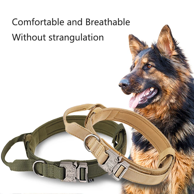 

Ошейник для домашних животных Регулируемый, военный прочный тактический поводок средней и большой длины, Аксессуары для тренировок немецк...