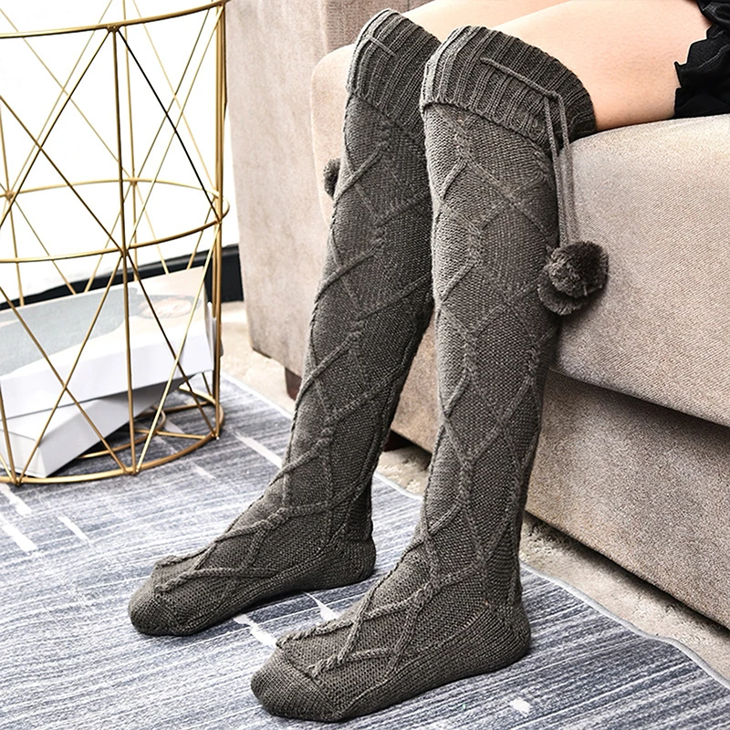 

Ladies Winter Thicken Socks Knitted Leg Warmers Boot Cuffs Trim Toppers Long Leg Warmers Socks Solid Color Warm Socks Fashion