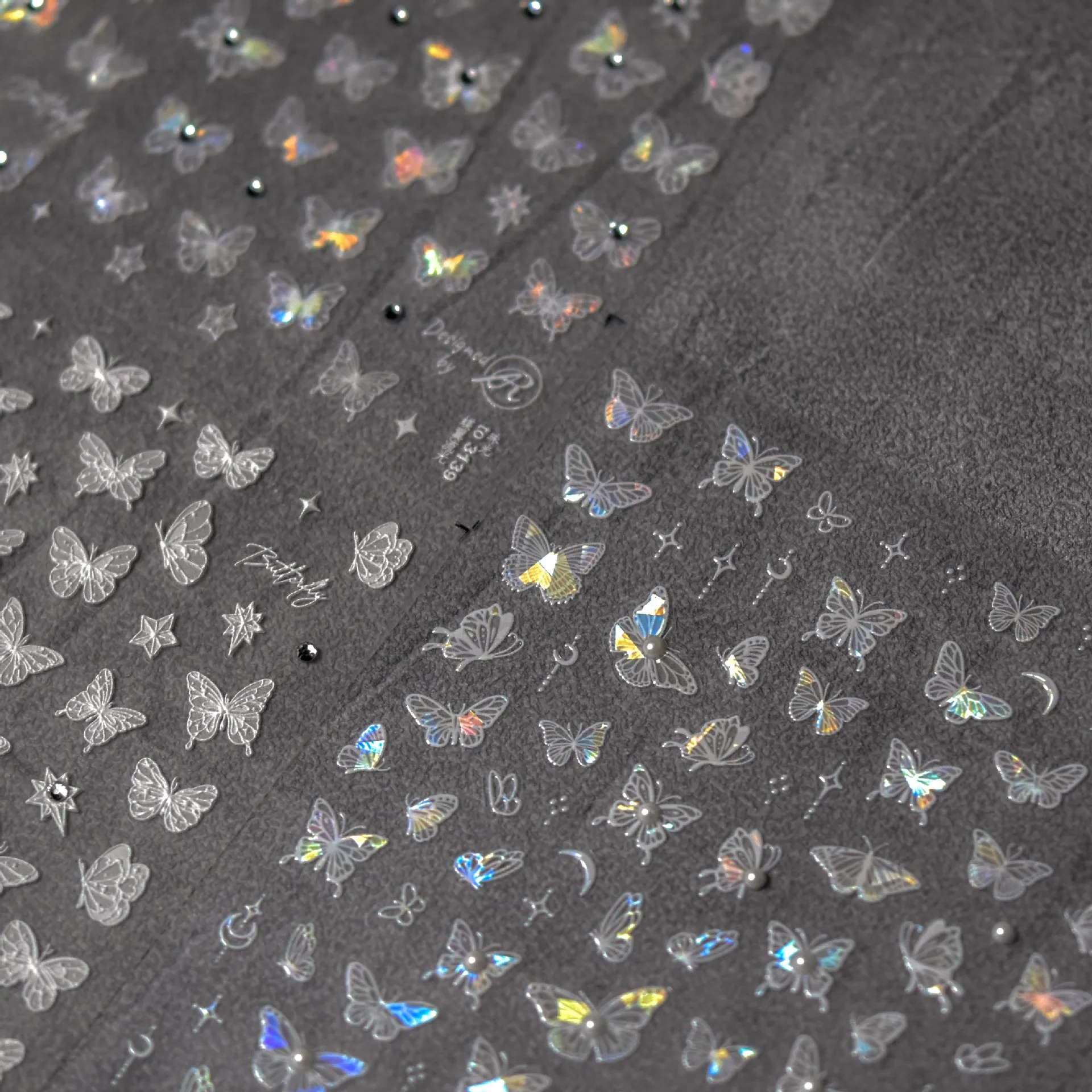 

1pcs Japanese 5D Embossed Laser Butterfly Nail Art Stickers Crystal Diamond Series Rhinestones Slider Decals Nail Decorations
