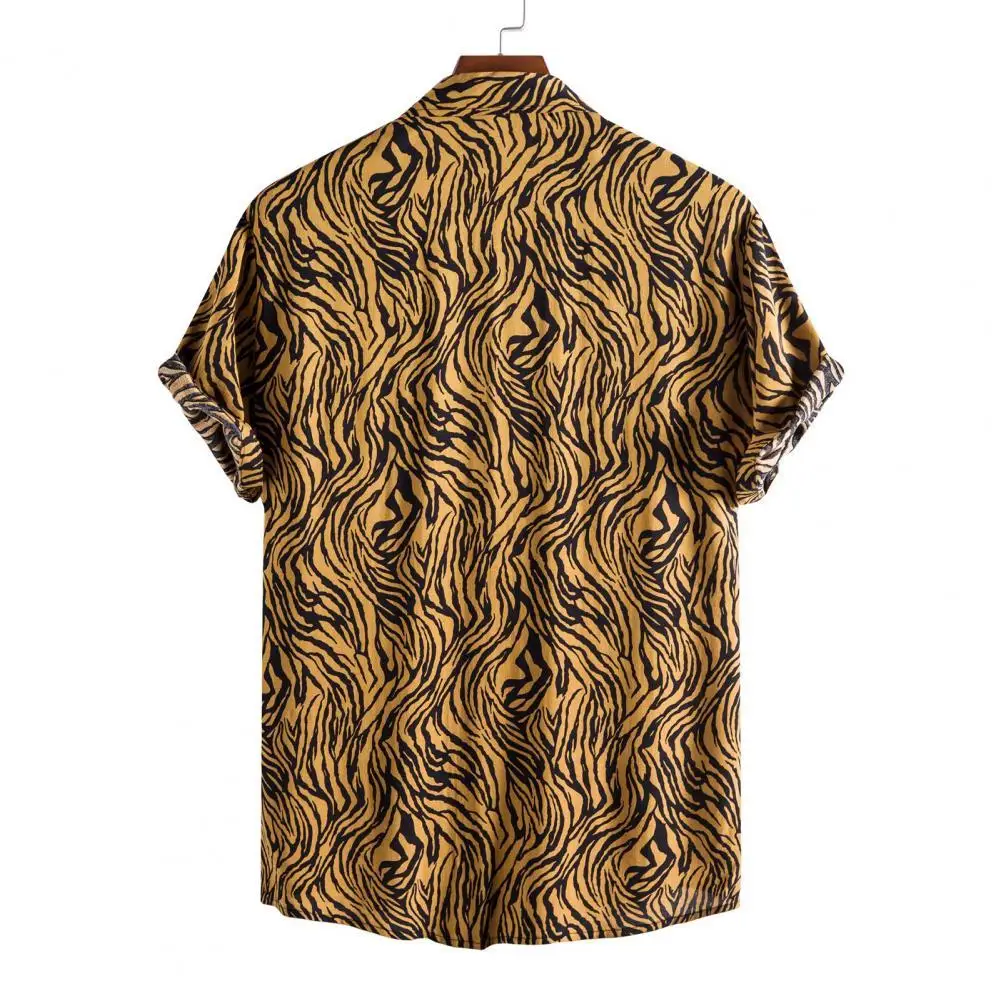 

Casual Stylish Leopard Printed Short Sleeve Button Shirts Dress-up casual shirt wild reunion